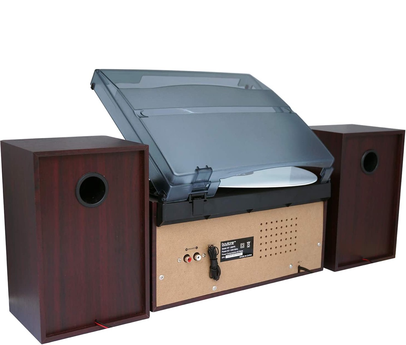 BT-28SPS Mahogany-Silver Wireless Connection Turntable System