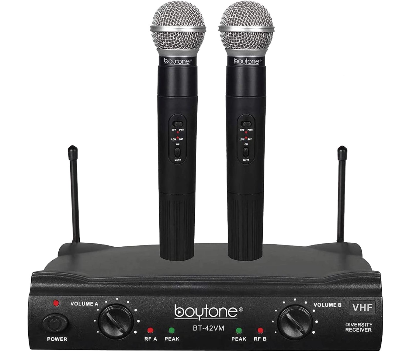 verontschuldigen Oppervlakkig onvergeeflijk VHF Dual Fixed Channel Wireless Microphone System | Boytone