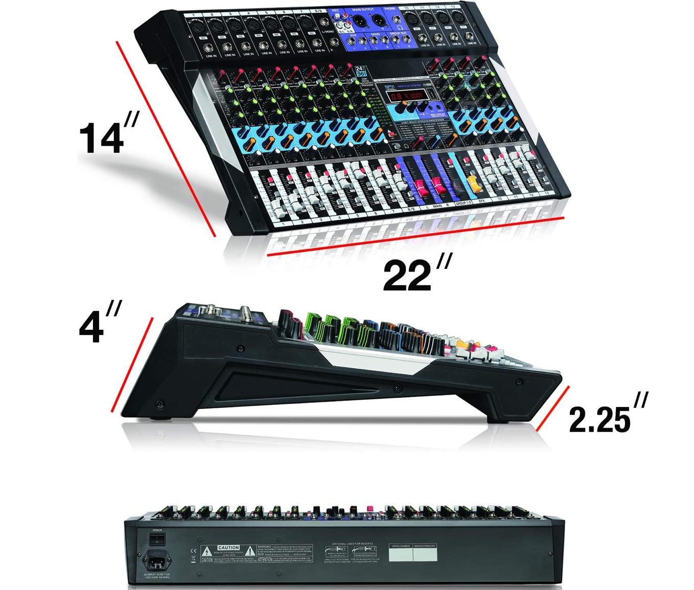 12-Channel Wireless Connection Audio Mixer DJ Sound Controller