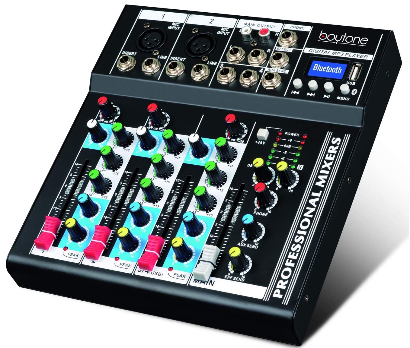 BT-34MX 4-Channel Professional Audio Mixer Sound Board Console