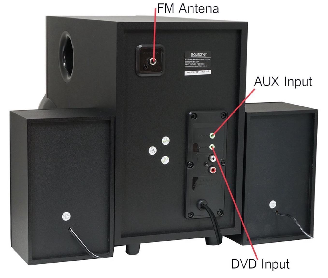 2.1 Bluetooth Powerful Home Theater Speaker System FM Radio Boytone BT-428F 
