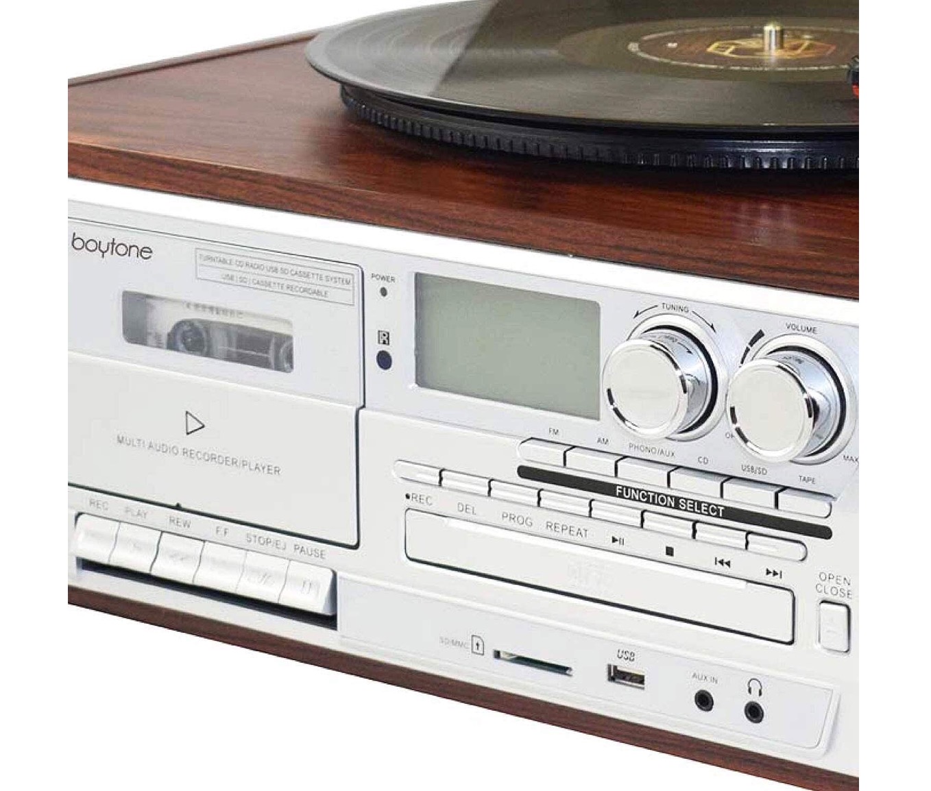 BT-38SM Mahogany Classic Wireless Connection Turntable System